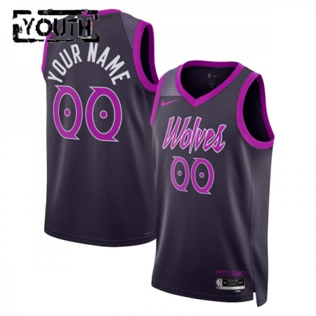 Dres Minnesota Timberwolves Prilagođeni Nike 2025-26 City Edition Crno Swingman - Dječji